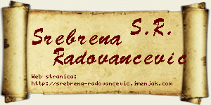 Srebrena Radovančević vizit kartica